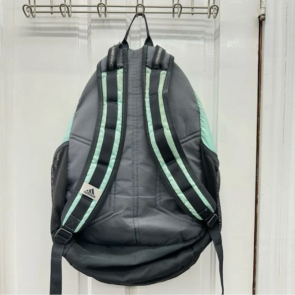 Adidas Excel V turquoise backpack all zippers function great waterbottle pockets